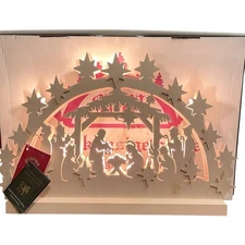 Erzgebirge Handmade Nativity Light Richard Glaesser Michael Muller Germany 15"