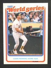 1989 FLEER MARK McGwire World Series Game Winning Home Run #8