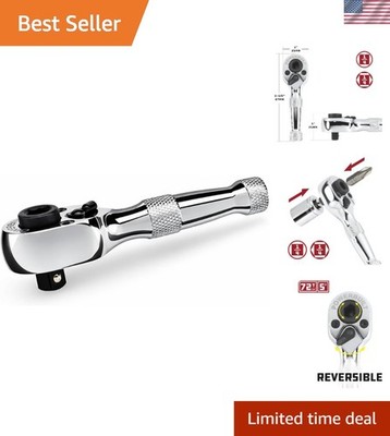 Compact Mini 1/4'' Stubby Ratchet Wrench - Dual-Sided Precision Engineering