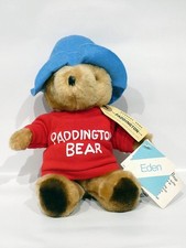 Vintage Eden Paddington Bear Plush Stuffed Animal Toy Teddy Blue Hat 1980s
