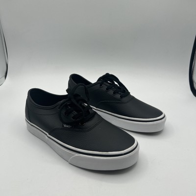 NWOT ~Vans Women's Doheny Decon Tumble Leather Black/White Skate Shoes~ sz 6