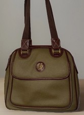 Charles Hubert Green Brown Large Classic Shoulder Handbag Satchel Purse Bag