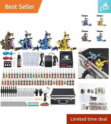 Comprehensive Tattoo Starter Kit with Sterilized Inks & Convenient Carry Case