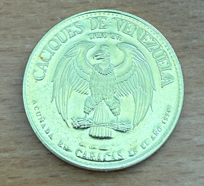 Venezuela 1959 Gold 12.2 gram Medal Indian Chiefs - Guaicaipuro Venezuela 1959 Gold 12.2 gram Medal Indian Chiefs - Guaicaipuro