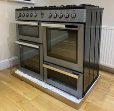 Flavel Milano 100 Freestanding Natural Gas Cooker 6 Burner 4 Oven Grill Silver