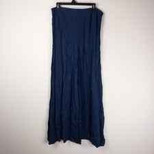 Boho Wide Leg Pants Womens S 32x31 Blue Side Zip Made in USA Festival