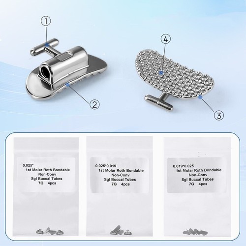 Tubes buccaux orthodontiques dentaires non convables collables 1 pc molaire simple Roth 0,025 - Photo 2/16