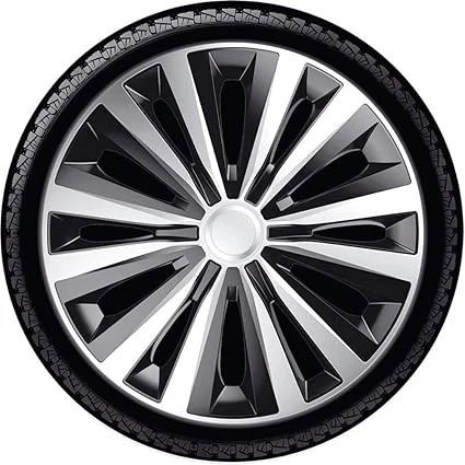 FOR VOLKSWAGEN FOX 14" INCH WHEEL TRIMS HUB CAPS SILVER & BLACK MULITY 4PC — 第 2/4 张图片