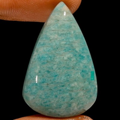 100% Natural Amazonite Pear Shape Cabochon Loose Gemstone 30 Ct 29X19X7mm UG3774