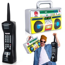 Inflatable Phone and Inflatable Radio Boombox,80s 90s Hip Hop Party Decoratio...