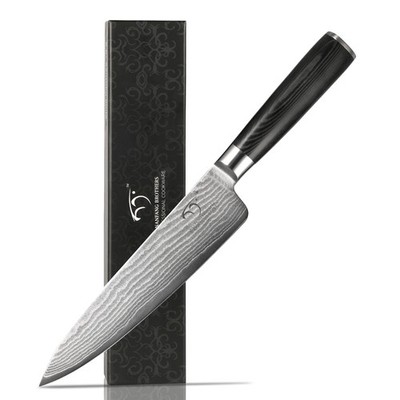 8-Inch Damascus Multi-functional Chef Knife with Razor Sharp Pakkawood Handle