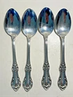 International Silver Wild Rose Sterling Spoons 6 Inches 32 Grams Each Set of 4