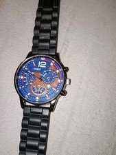 herren armbanduhr / ungetragen /blau-rosegold