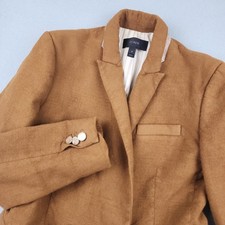 J Crew Blazer Womens 6 Brown Wool Lined Two Button Jacket Career Workwear