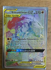 Reshiram Zekrom GX Rainbow Pokemon 259/236 Welten Im Wandel Near Mint