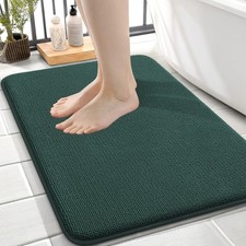 OLANLY Thick Memory Foam Small Bathroom Rugs 24x16, 24" X 16", Blackish Green