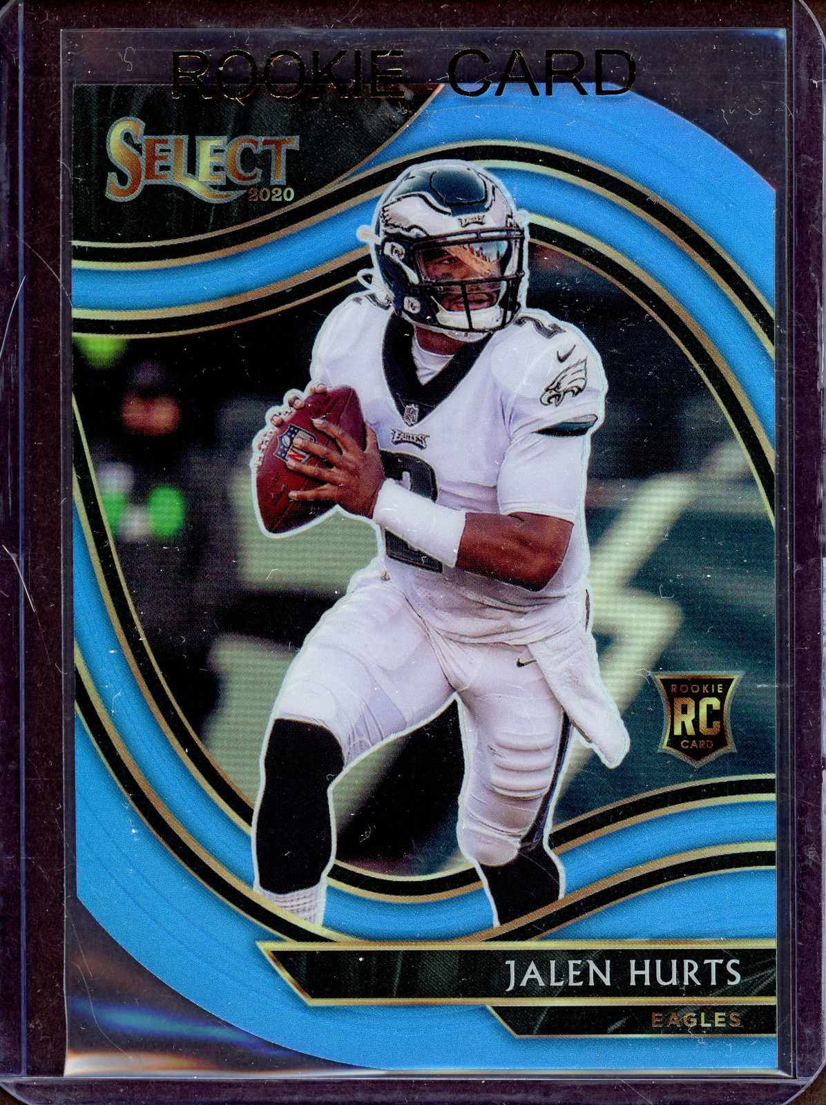 JALEN HURTS ~ 2020 Panini Select Light Blue Die Cut Rookie Card RC #350