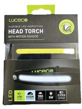 Luceco Head Torch Lamp PIR Motion Sensor Torch Rechargeable USB 350 LM Hard Hat