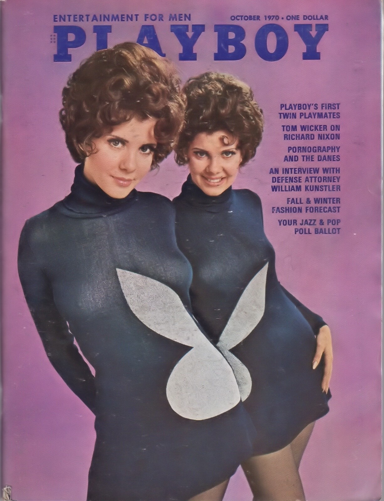 Старый журнал PLAYBOY OCTOBER 1970 Mary & Madeline Collinson 1st Playma...