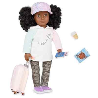 Our Generation Tyanna w Rolling Luggage & Accessories 18'' Travel Doll