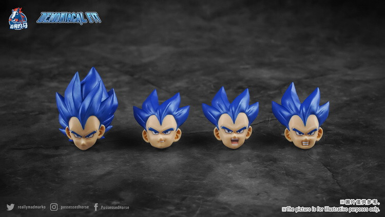 Demoniacal Fit Dark Blue Vegeta Dragon Ball 4 Head Sculpt F 1/12