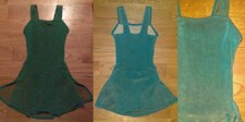 MONDOR Skating Skater Dance Dress Teal with gold back PS slim Girls 8 10 USA
