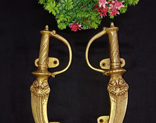 Royal Yali Themed Door Handle Pair Brass Victorian Design Office Door Pull Ca585 Royal Yali Themed Door Handle Pair Brass Victorian Design Office Door Pull Ca585