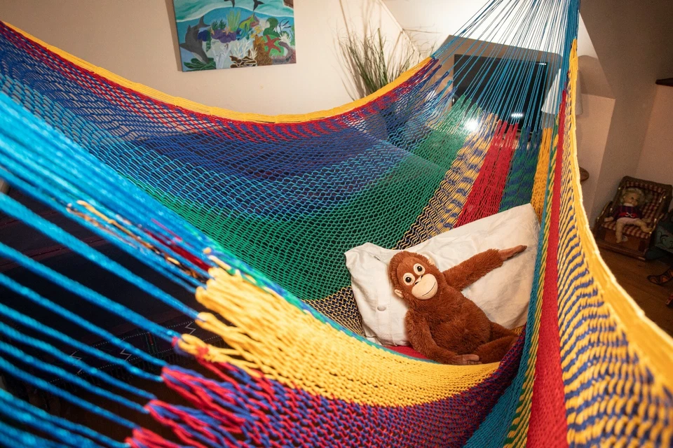 Hängematte Mikko bunt, robuste Handarbeit Mexiko, fair trade, extra stabil - Bild 2 von 4
