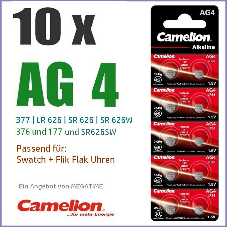 10 Knopfzellen AG 4 / LR 66 / LR 626 / 377 / 177 - Bild 4