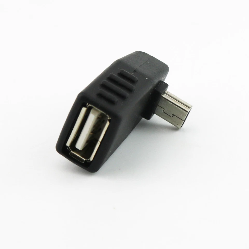 Mini USB 5-Pin B Male Down Angled 90° To USB 2.0 A Female Jack OTG Host Adapter - Image 3 of 4