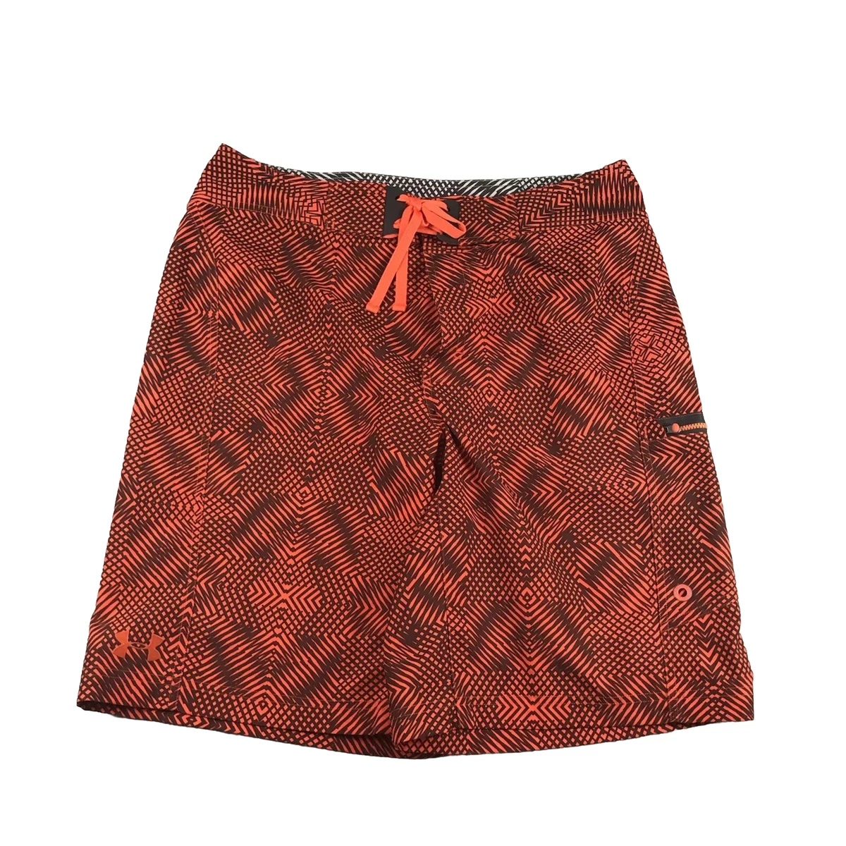 Under Armour Board Shorts Mens 34 Orange Loose Fit Drawstring eBay