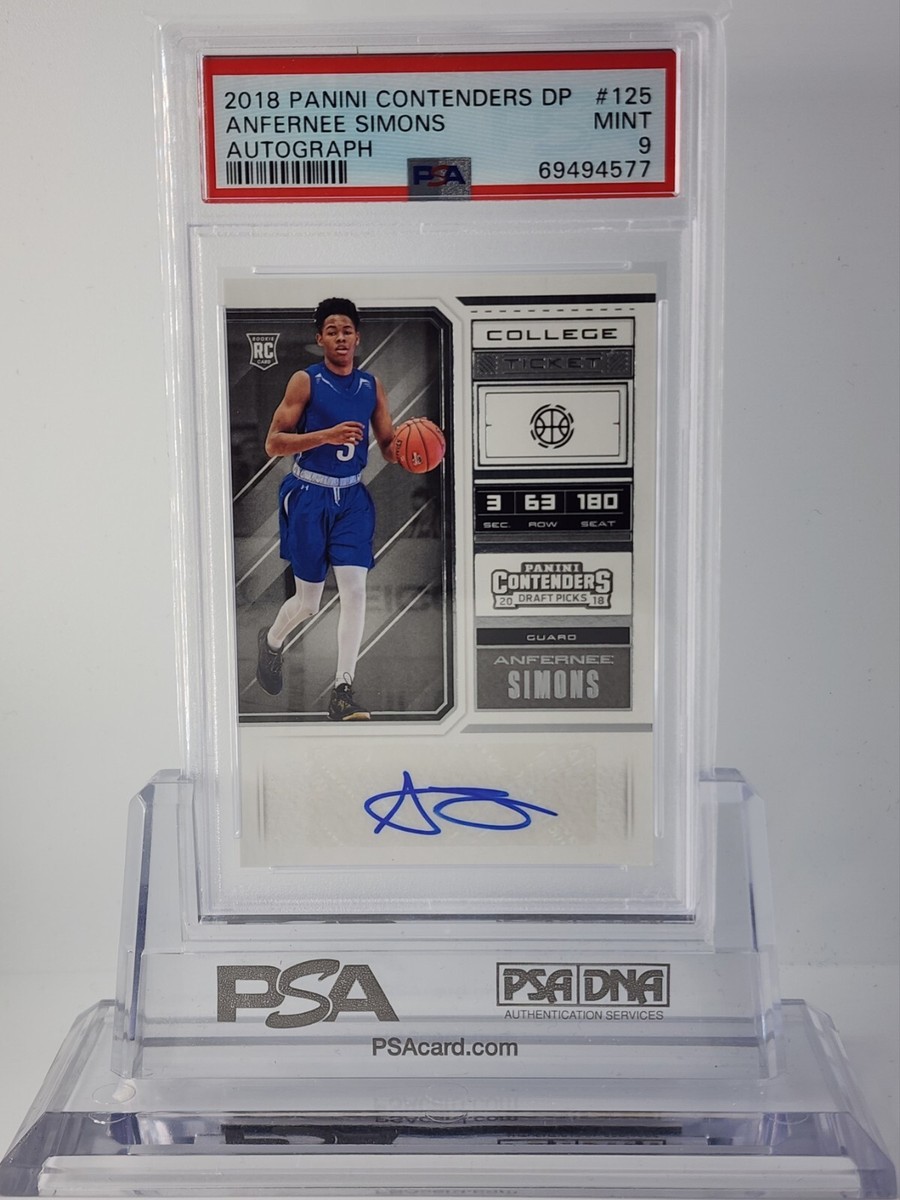 Anfernee Simons 2018-19 Panini Contenders Draft Ticket Auto RC PSA 