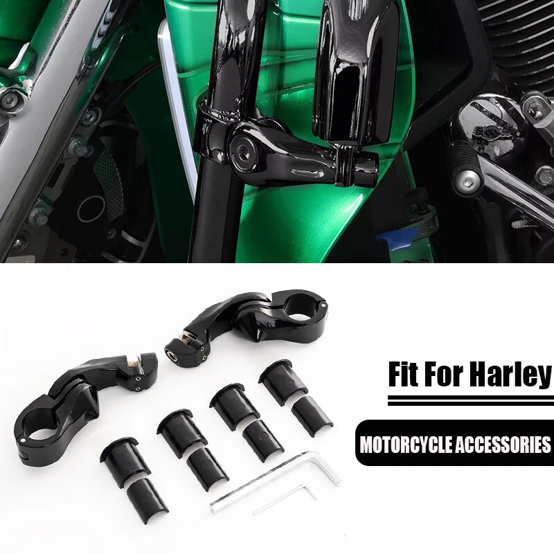 一对 1 - 1/4 英寸短斜角可调节公路脚钉安装适合哈雷 — 第 3/4 张图片