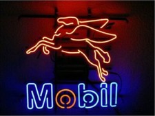 Mobilgas Pegasus Flying Horse Mobil Gas Oil 20"x16" Neon Sign Lamp With Dimmer