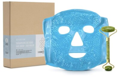 Therapeutic Jade Roller and Hot/Cold Face Mask Set (T3)
