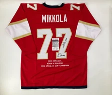NIKO MIKKOLA FLORIDA PANTHERS SIGNED CUSTOM JERSEY JSA WITNESS COA