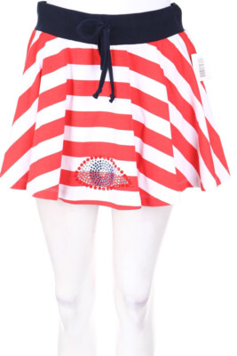 Odi et Amo Skirt Stripes Rhinestones S red white NEW
