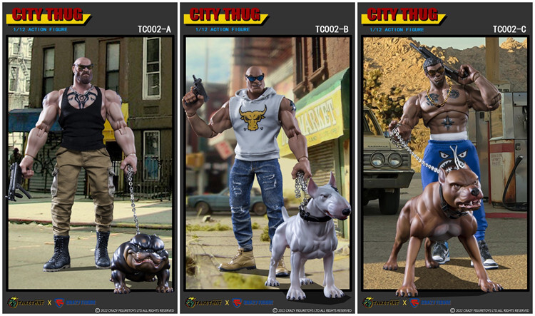 1/12 CRAZY FIGURE TC002 CITY THUG BLACK Action Figure