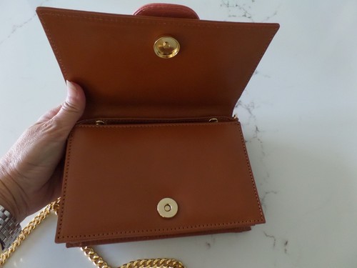 New MANJERICA Alana mini shoulder multi color leather bag w/ gold chain handle - Picture 8 of 11