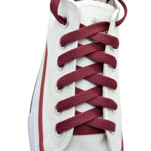 Flat Shoelace 8 mm "Burgundy" Athletic Sneakers 27",36",45",54",63" - 第 1/1 張圖片