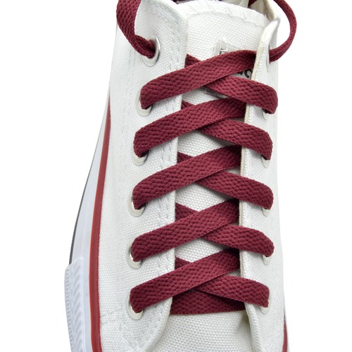 Flat Shoelace 8 mm "Burgundy" Athletic Sneakers 27",36",45",54",63" - Afbeelding 1 van 1