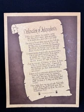 1974 Associated Druggists Cardboard Display Sign Declaration of Independents