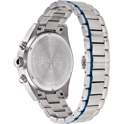 Versace VEHB00519 V-Chrono blau silber Edelstahl Herren Uhr NEU - Bild 3 von 10