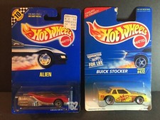 Hot Wheels (2) 1990s Blisters - #62 Alien & #472 Buick Stocker