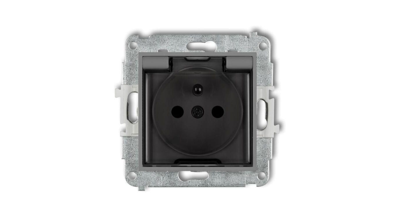 ICON Splash-proof socket mechanism with grounding 2P+Z (smoke flap, curre /T2UK