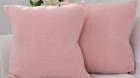Pair ~ 20 x 20 Snuggly Soft Fleece PINK RIBBED POLYESTER  PILLOW COVERS ~