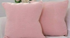 Pair  20 x 20 Snuggly Soft Fleece PINK RIBBED POLYESTER PILLOW COVERS 