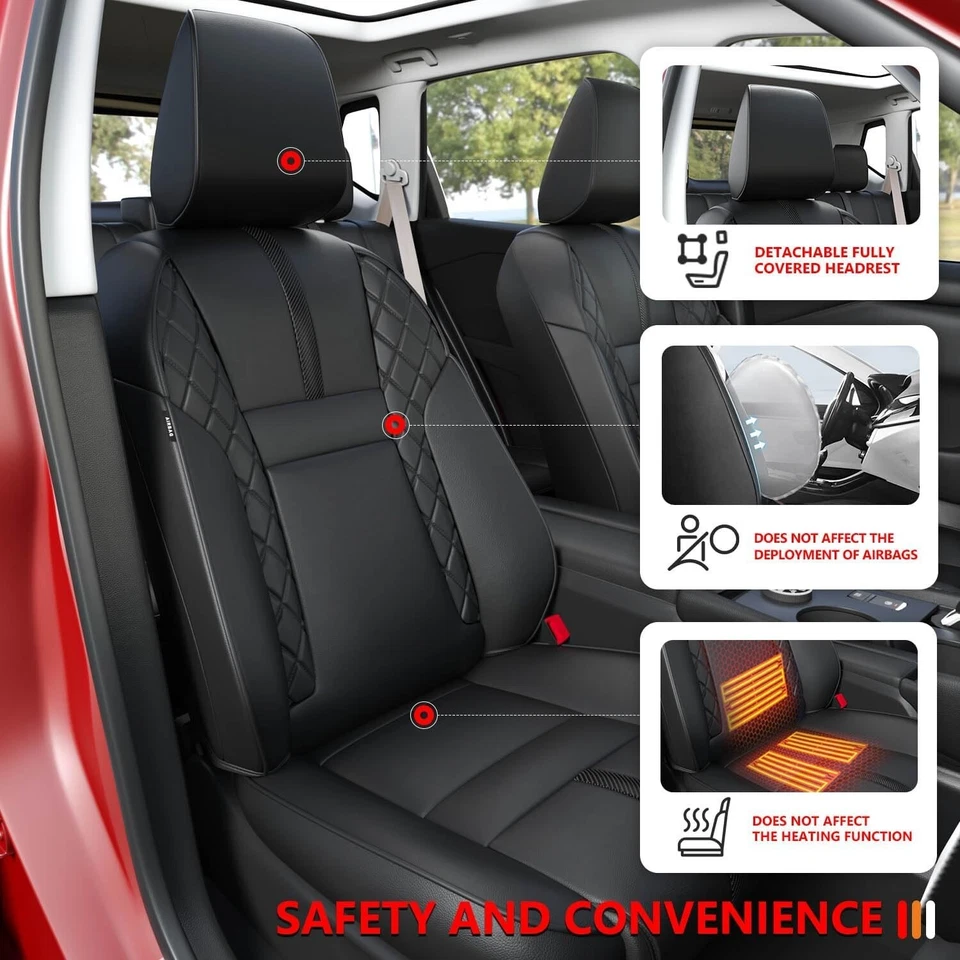 For 2021-2023 Nissan Rogue Seat Covers PU Leather Seat Protector Foto 2 de 4