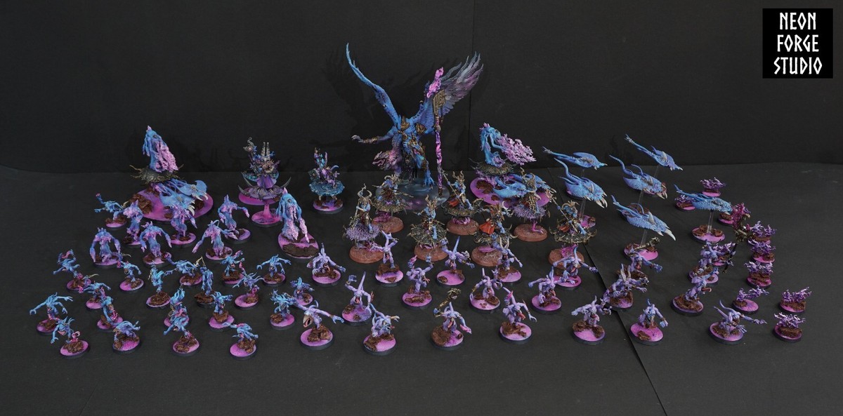 WH40K AoS Tzeentch Chaos Daemons Army Flamer Tzaangor Lord of
