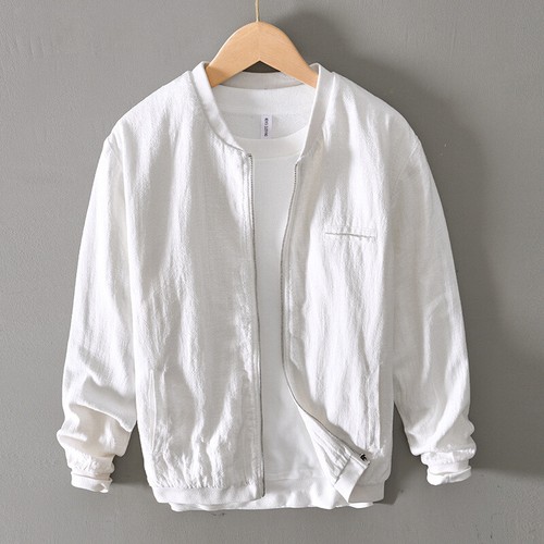 Hot Fashion Retro Casual Cotton Linen Baseball Loose Jacket Outwear Top Sports - Picture 18 of 19